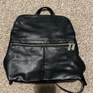 Black Leather Backpack
